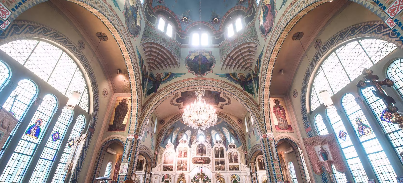 Interior of a Ukrainian Orthodox church