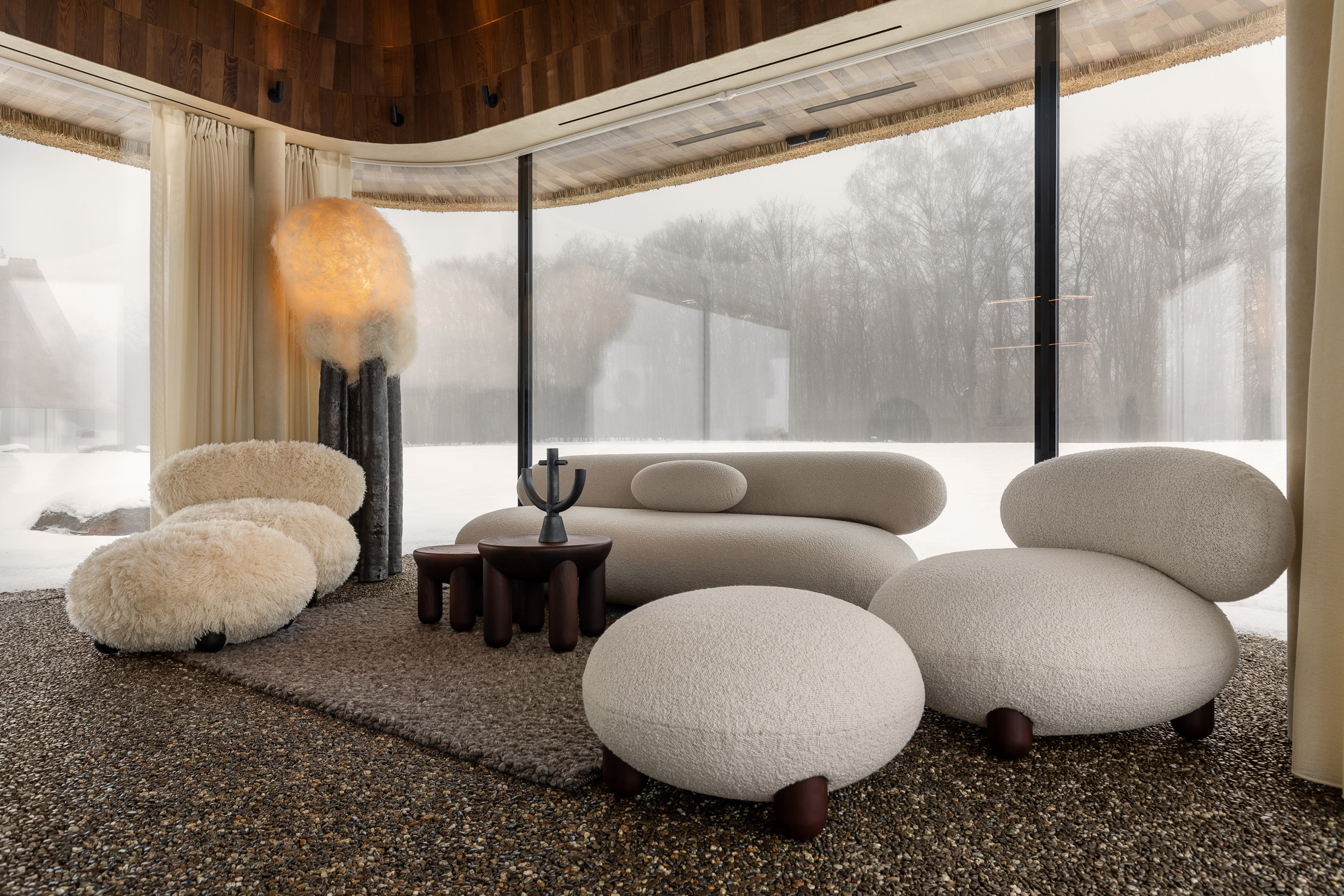 Two shelters whispering to each other across the canopy