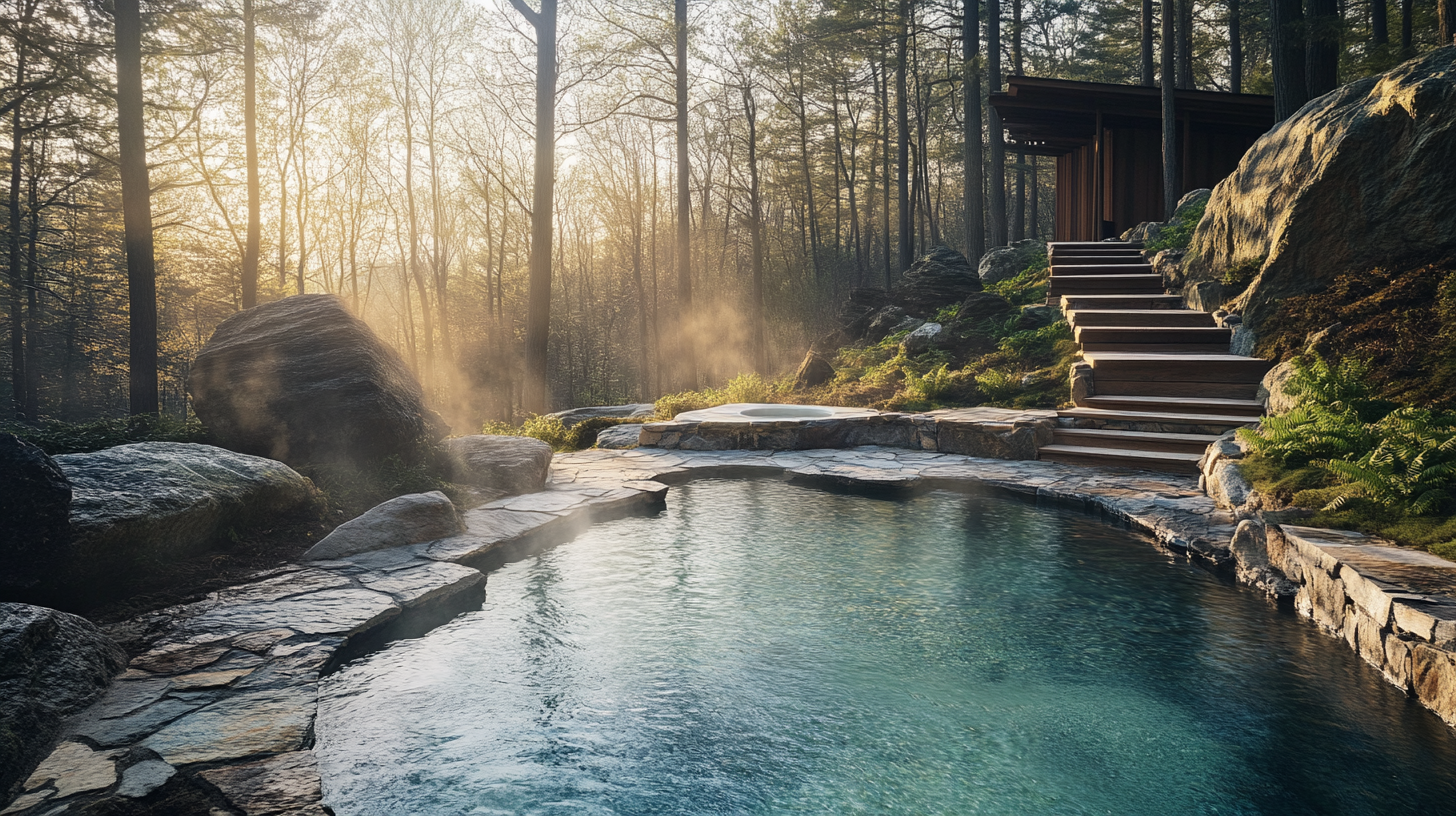 Spring pool at twilight