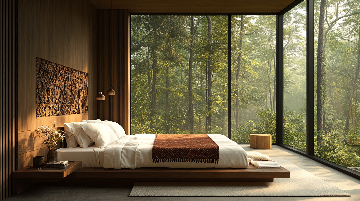 Suite with carved headboard