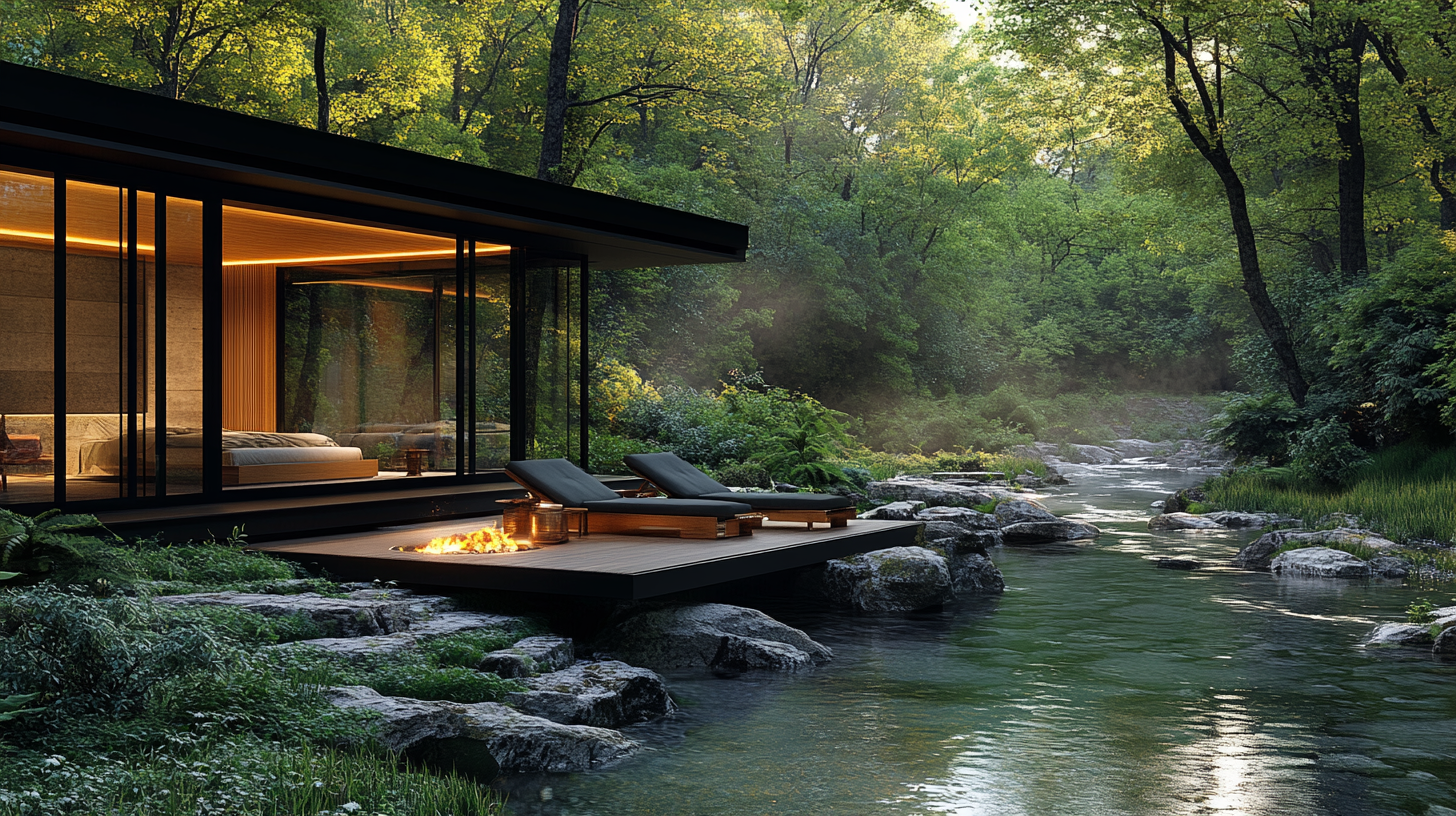 Glass and stone on the creek