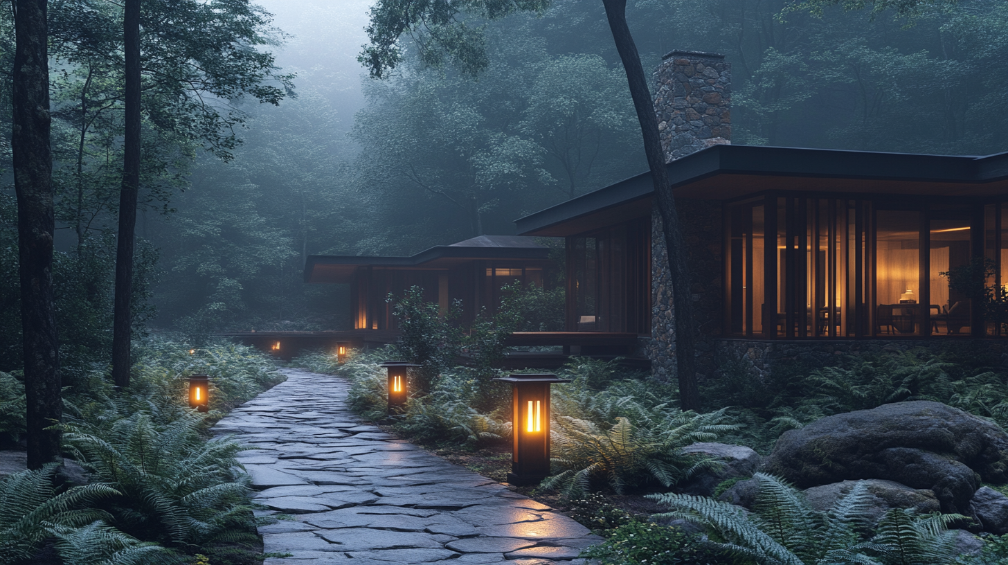 Lantern-lit approach