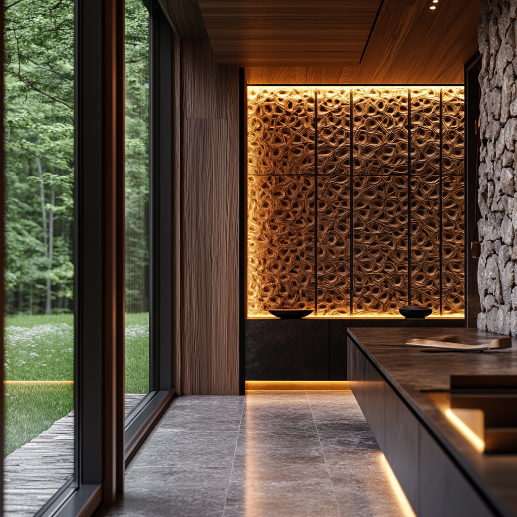 Interior carved wall panels