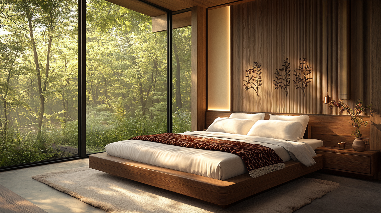 Suite with botanical wall carvings